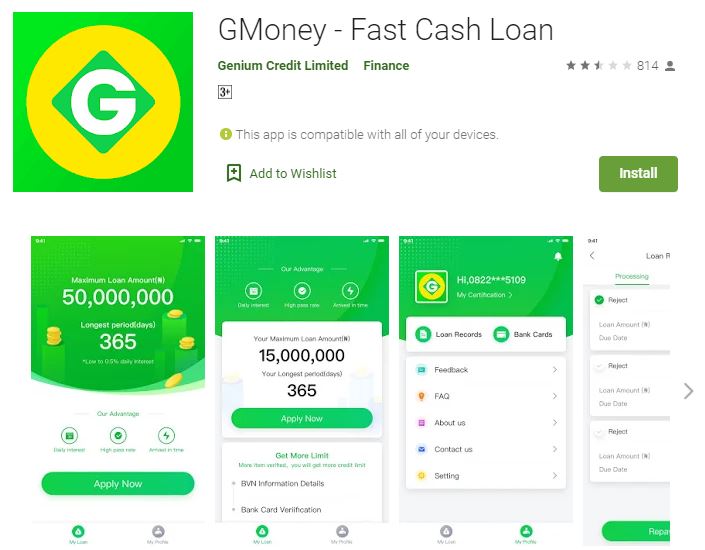 Customer Care GMoney Loan Login And Register Website 